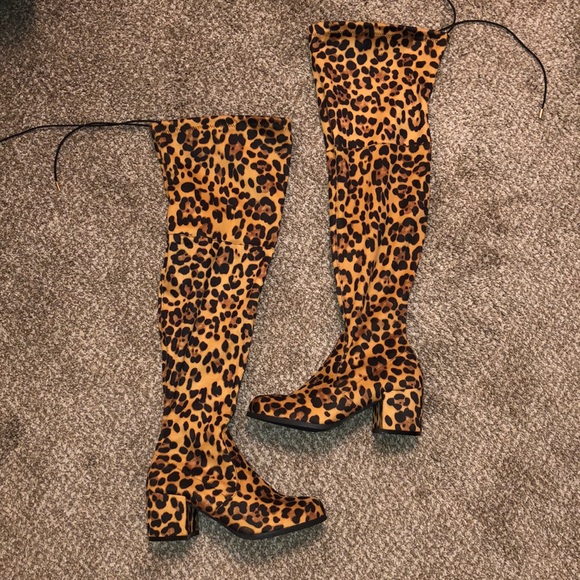 Rue21 Shoes - Over the Knee leopard Boots NWT